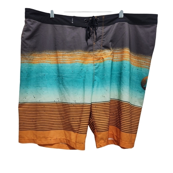 Hurley Phantom Overspray Orange Aqua Size 40 Board Shorts Swim Trunks Surfing - Picture 1 of 5